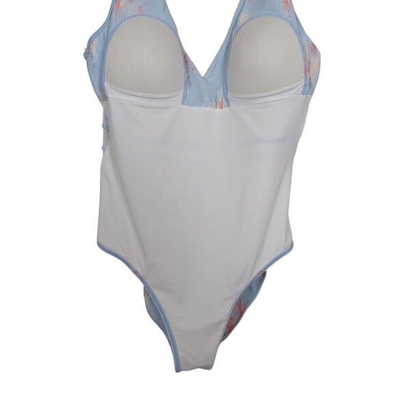 Summersalt One-Piece Women's Swimsuit 8 Abstract Pastel V-Neck Waist Tie Lined - Picture 10 of 16